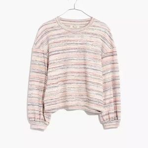 Bubble Sleeve Crop Top in Rainbow Stripe